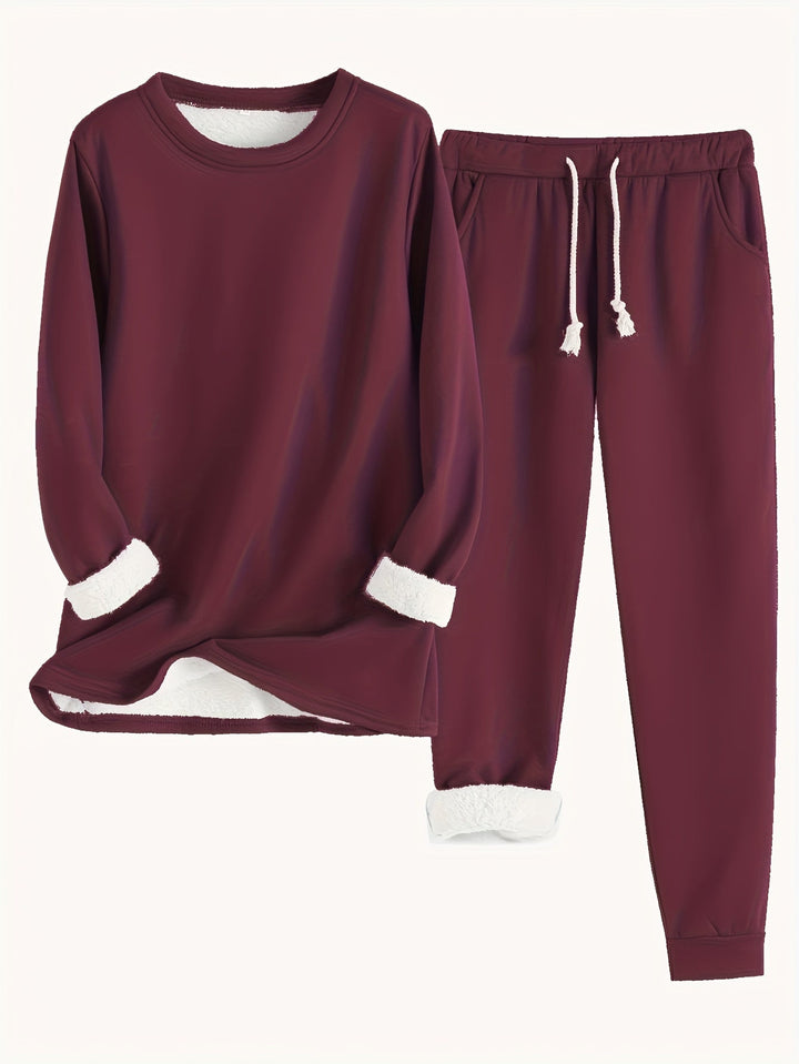 Damen Bequemes Winter-Pyjama-Set
