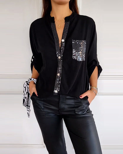 Elegante Bluse Glitter Effekt
