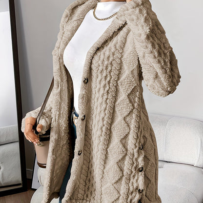 Elegante Damenjacke Lang Mit Kapuze Maritim Stil