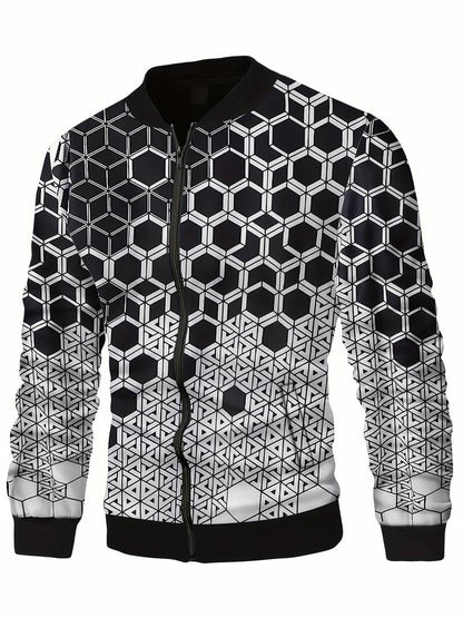 Herrenjacke Geometrisches Muster Modern Stylish