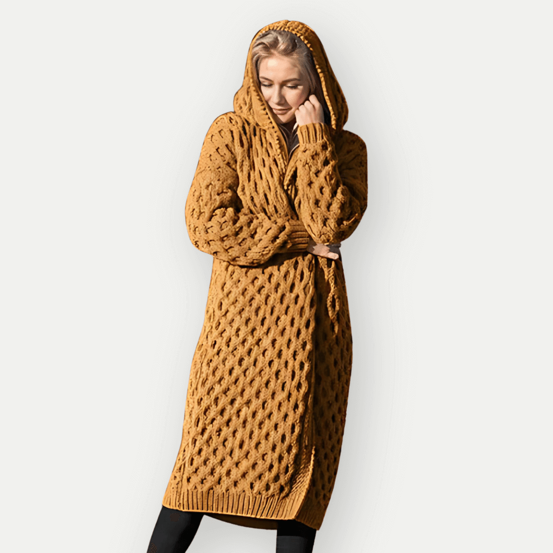 Kapuzenstrickjacke Langer Oversized Style