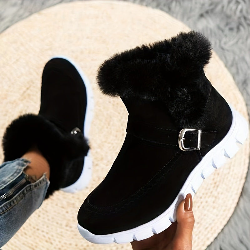 Winterstiefel Damen Schnalle Reißverschluss