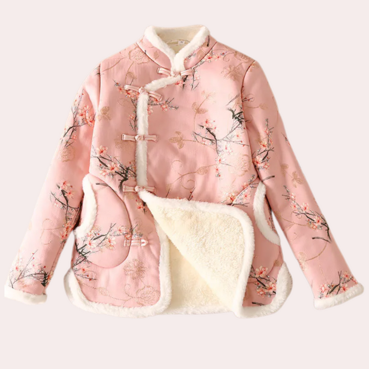 Frauen Winterjacke Blumenmuster Warm - IdealeKleiden