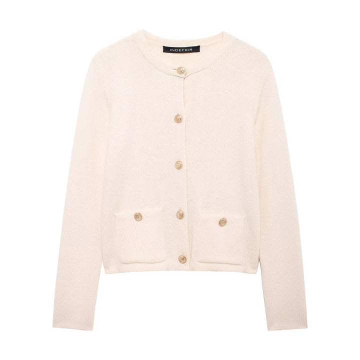 Stylischer Damen Cardigan mit Goldknöpfen