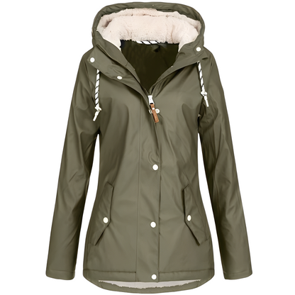 Wasserfeste Damen-Regenhose Kapuzen-Samthose