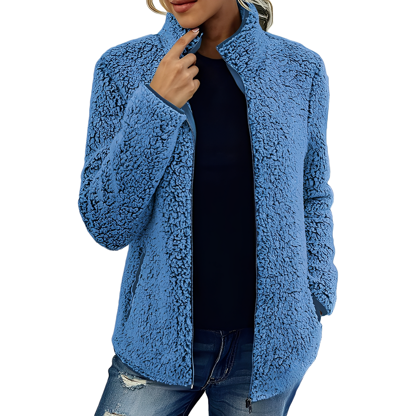 Moderne Damen Fleecejacke Warm Und Stylish