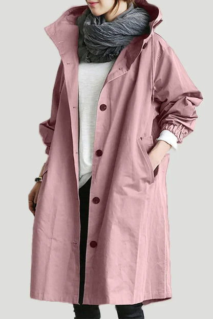 Wasserdichte Damen-Trenchcoat mit Kapuze