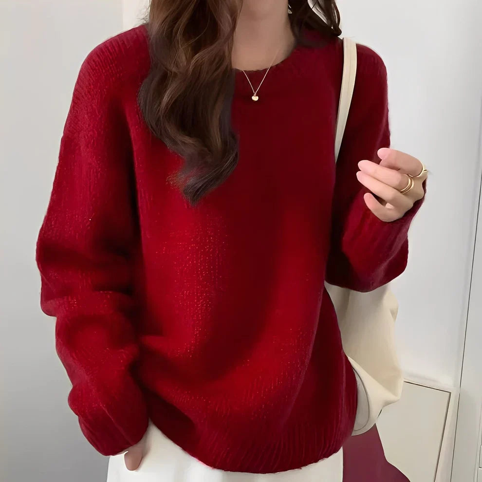 Damen Oversize Pullover Elegent Lang