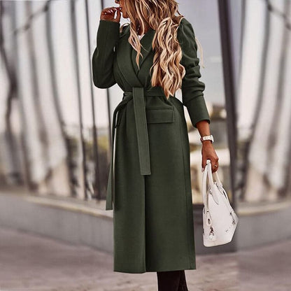 Eleganter Trenchcoat Damen Lang Mantel Klassisch