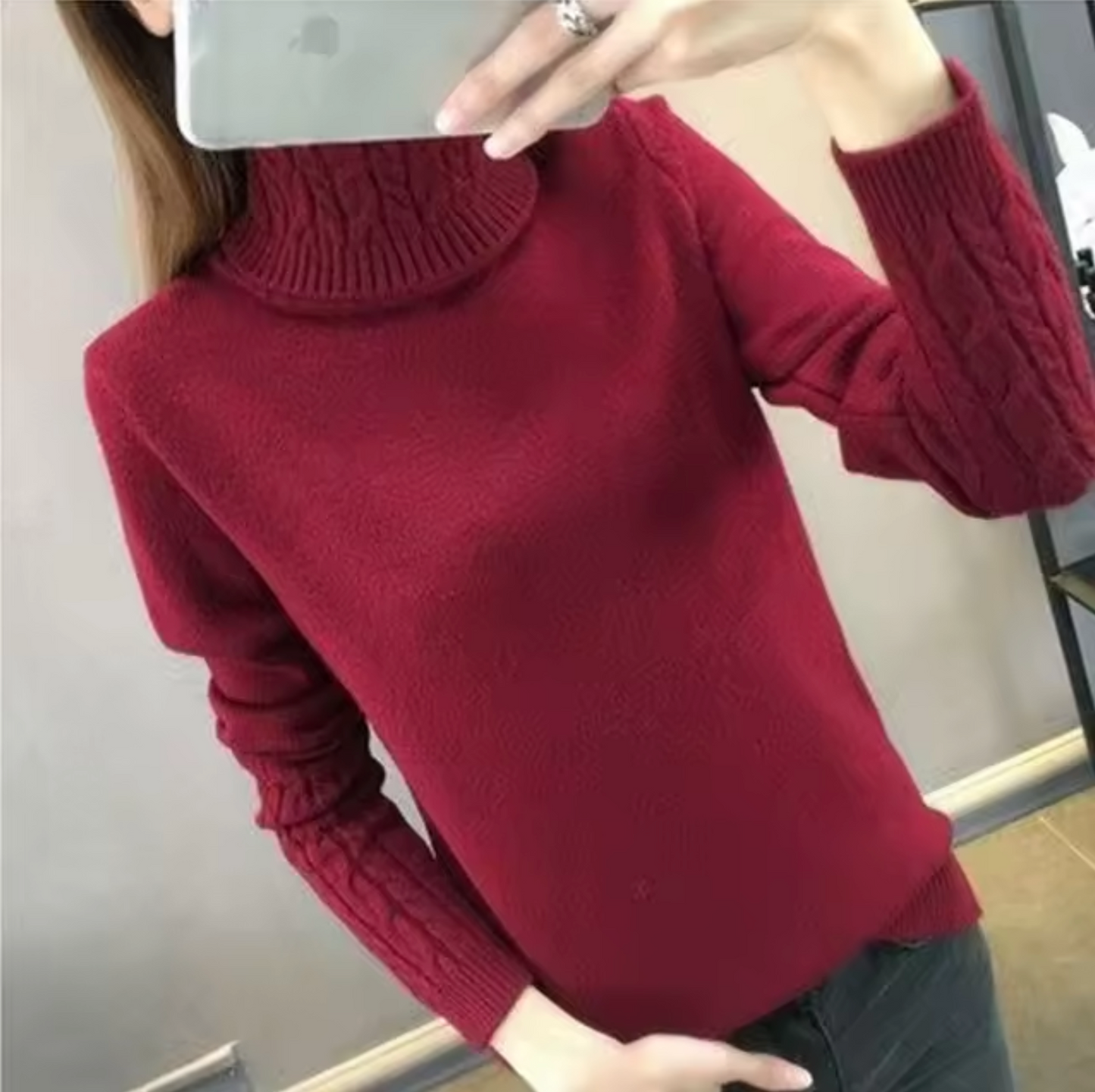 Weicher Rollkragen Pullover aus Wolle