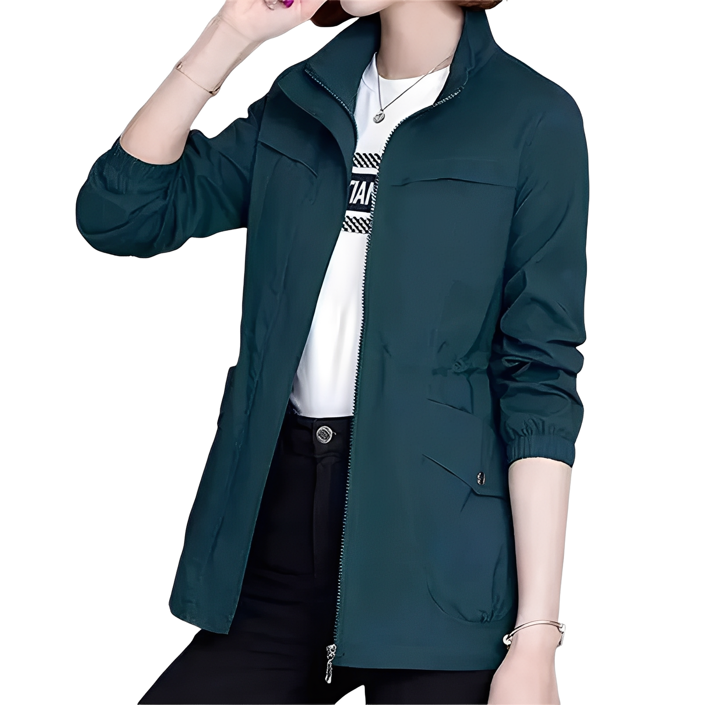 Modische Damenjacke mit verstellbarem Bund