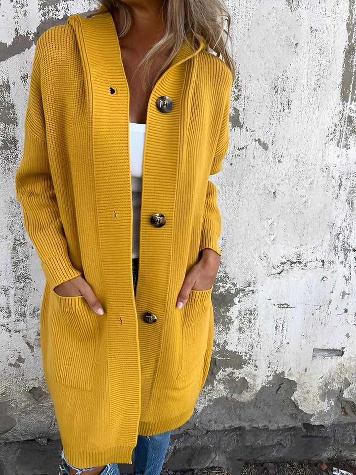 Langer Damen Cardigan Kapuze Bequem