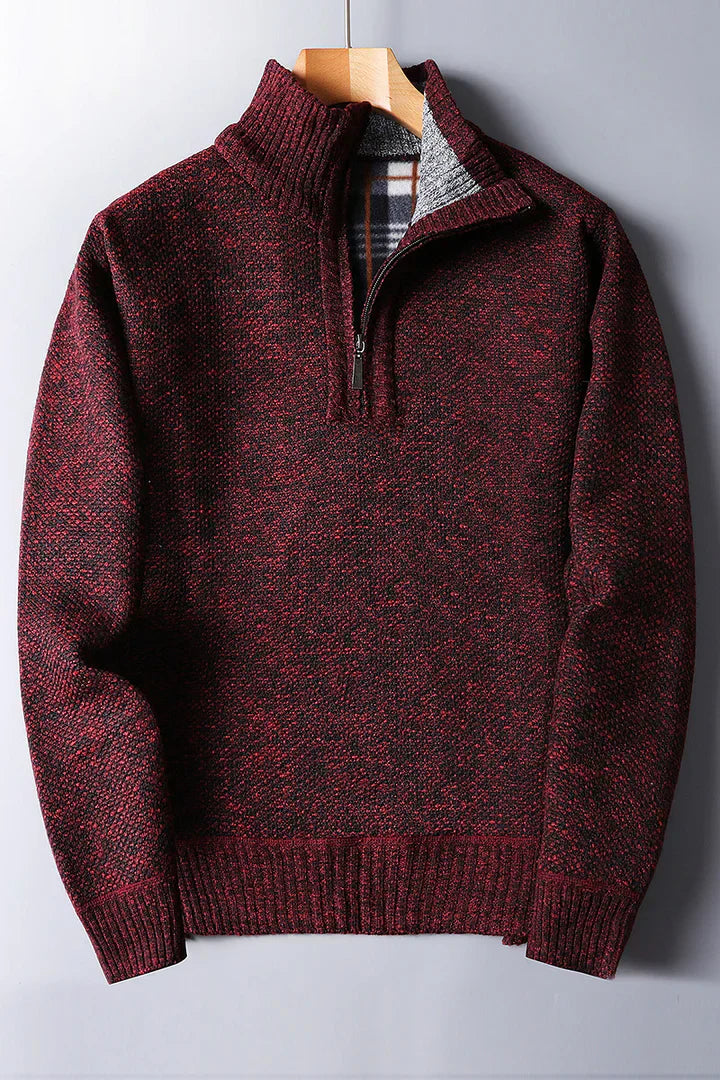 Herren Strickpullover Bequem Reißverschluss