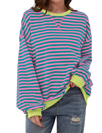 Streifenpullover Damen Elegant Locker