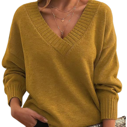 Stylisher V-Ausschnitt Pullover Frauen