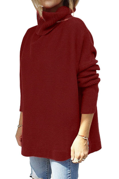 Damen Pullover Warm Rollkragen Wollpulli