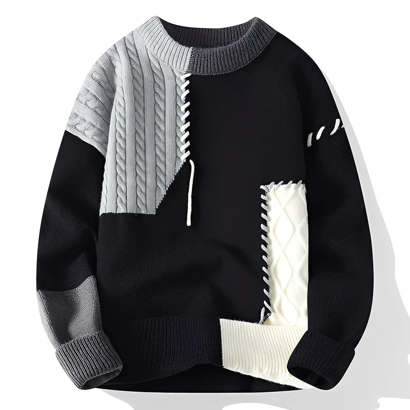 Herren Fleece Pullover Bunt Gemustert