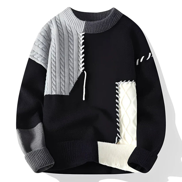 Herren Fleece Pullover Bunt Gemustert