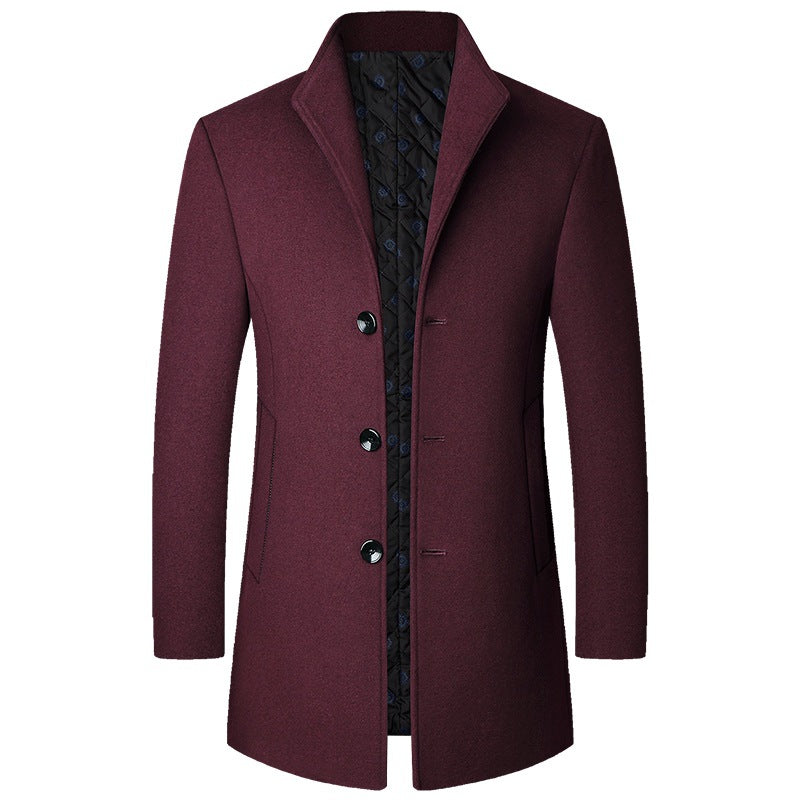 Stylisher Herren Wollmantel Lang Elegant