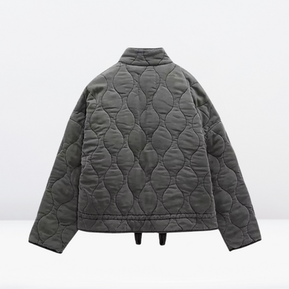 Damen Steppjacke Warm mit Kordelzug & Reißverschluss - IdealeKleiden