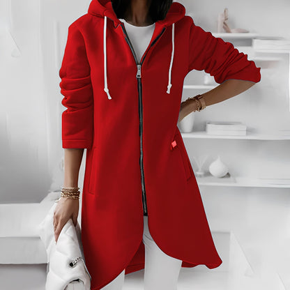 Lange Damen-Kapuzenjacke Bequem & Stylish