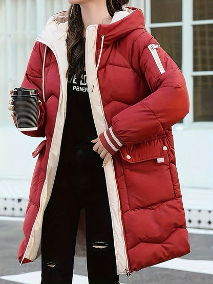 Klassische Steppjacke Damen Warm Kapuze