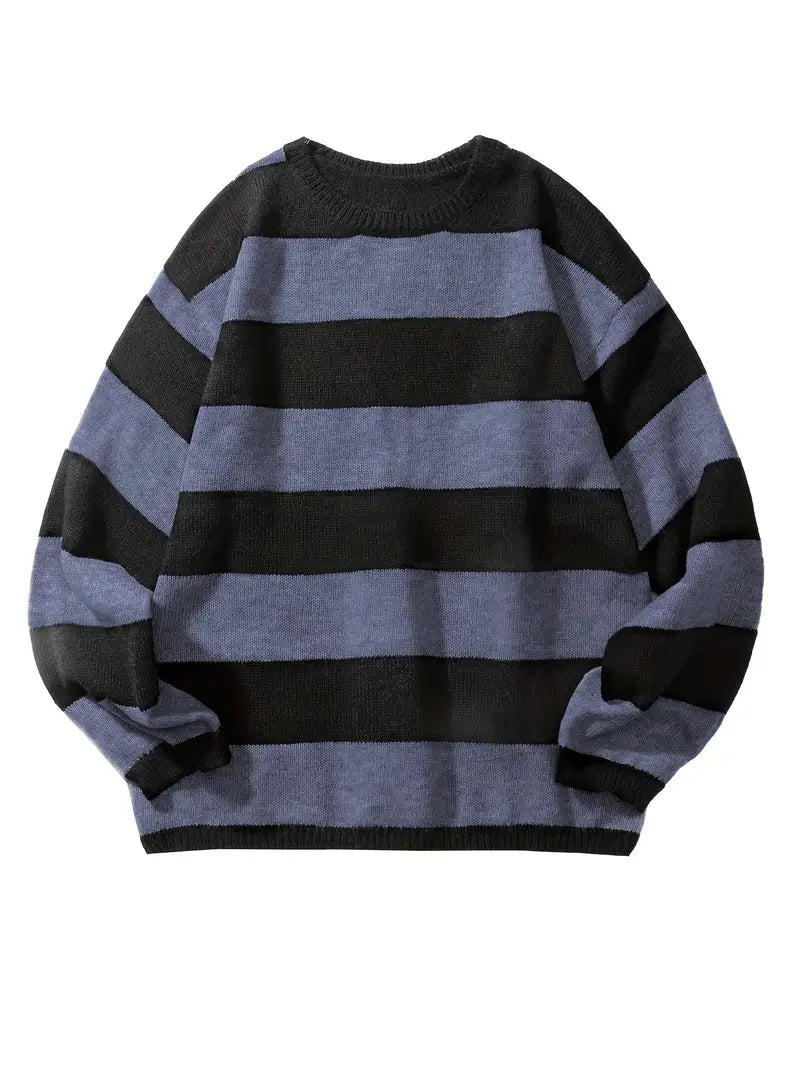 Herren Pullover Gestreift Retro Style