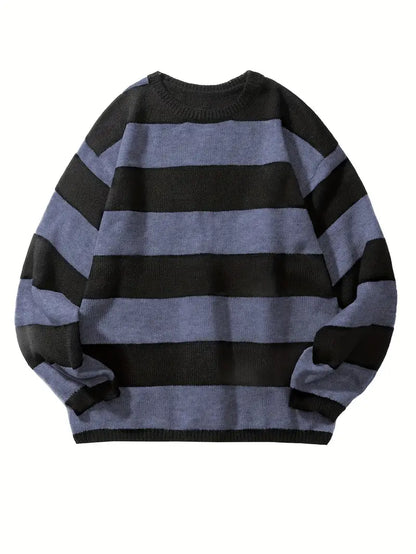 Herren Pullover Gestreift Retro Style