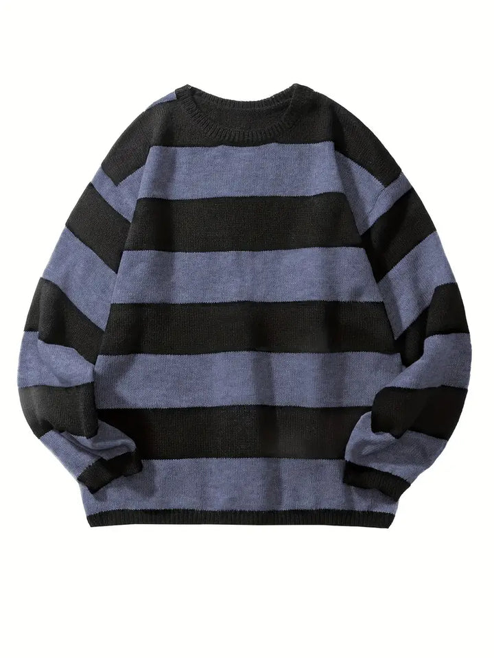 Herren Pullover Gestreift Retro Style