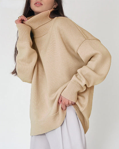 Weite Damenpullover Baumwolle Elegantes Design