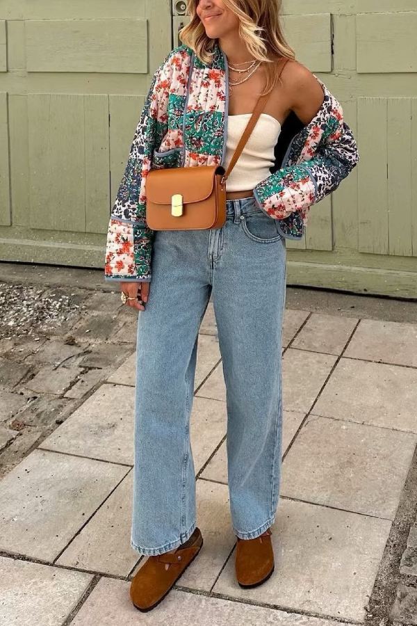 Moderne Strickjacke Relaxed Fit Baumwolle