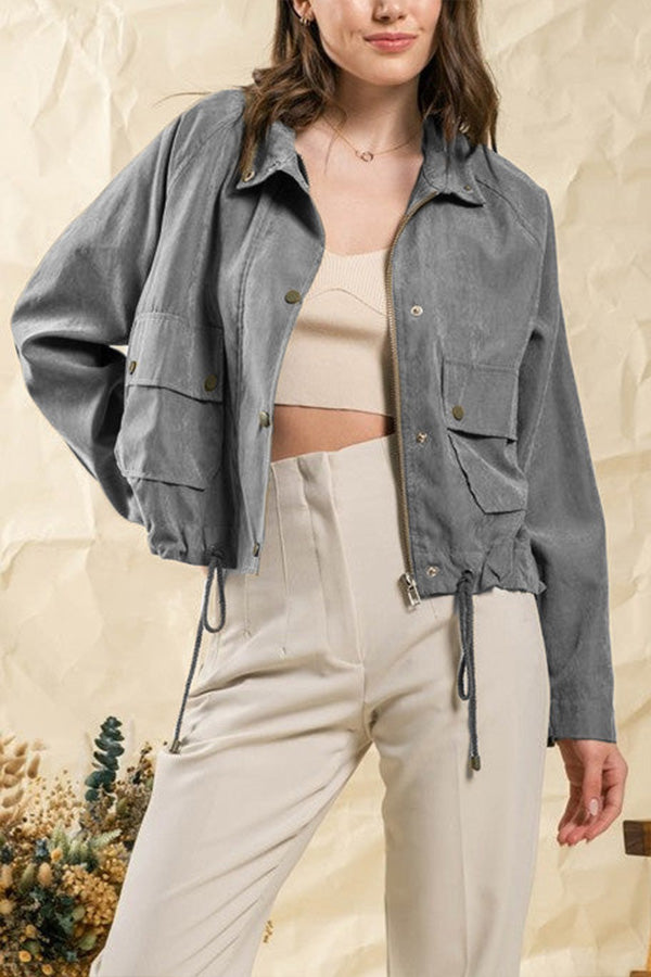 Karierte Damenjacke Zwei-Taschen-Design