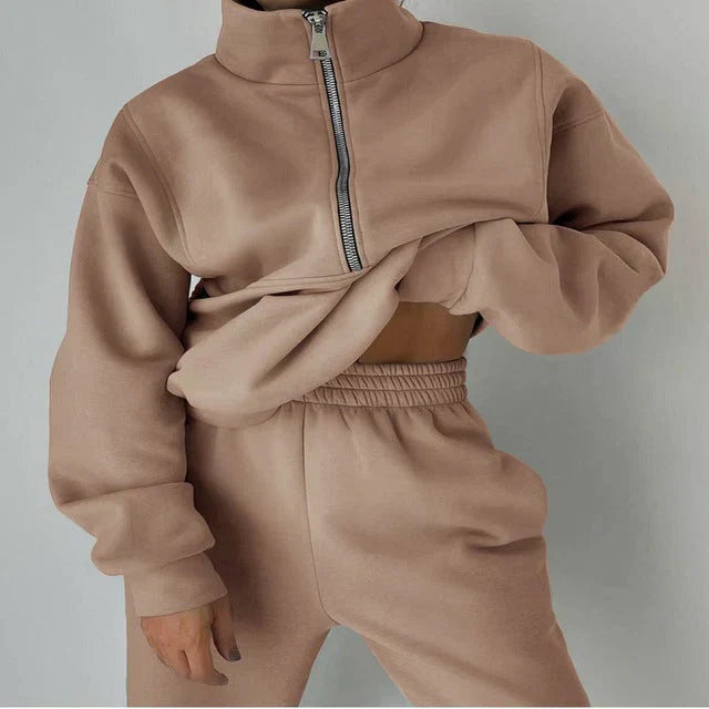 Damen Sweatshirt Herbst Trainingsanzug Set