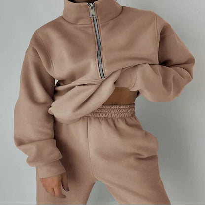 Damen Sweatshirt Herbst Trainingsanzug Set