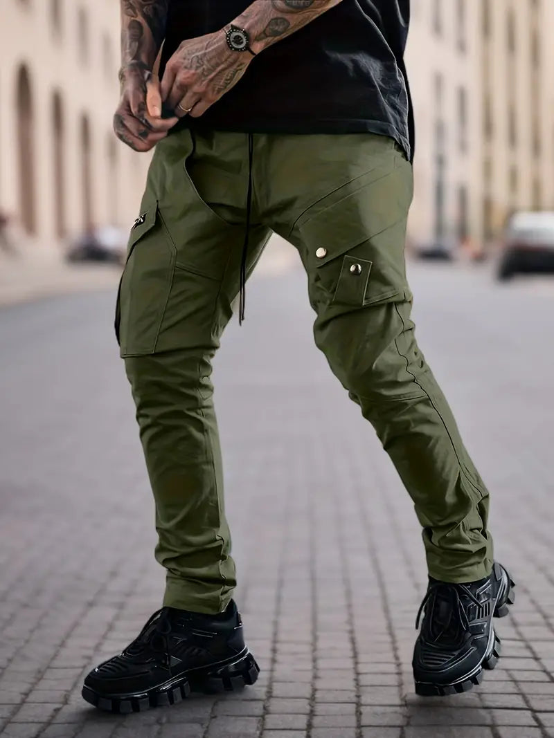 Lässige Cargohose Reißverschluss Taschen Freizeitstyle