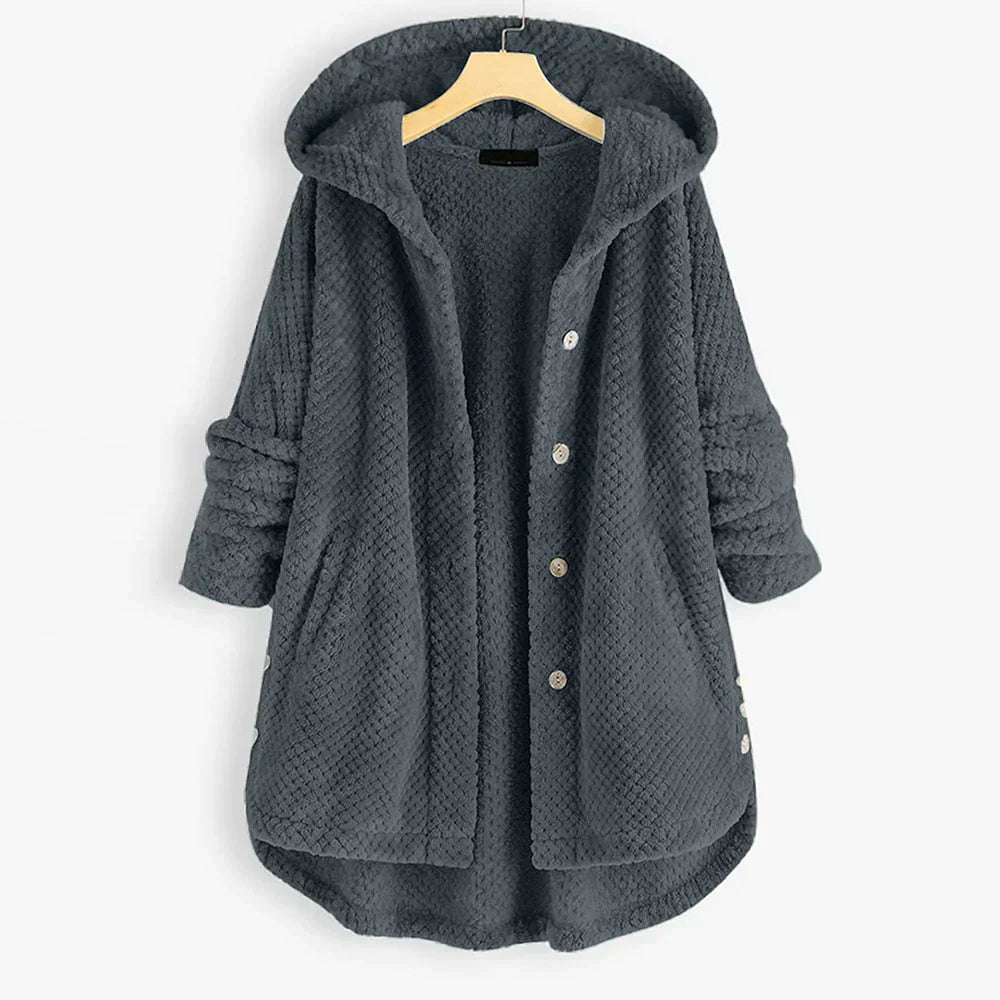 Damen Fleecejacke Weich Kapuze