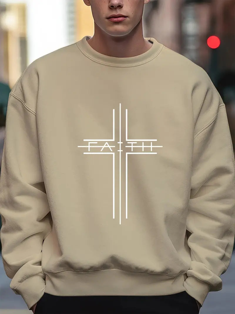 Männer Pullover Kreuz Muster Trendy - IdealeKleiden