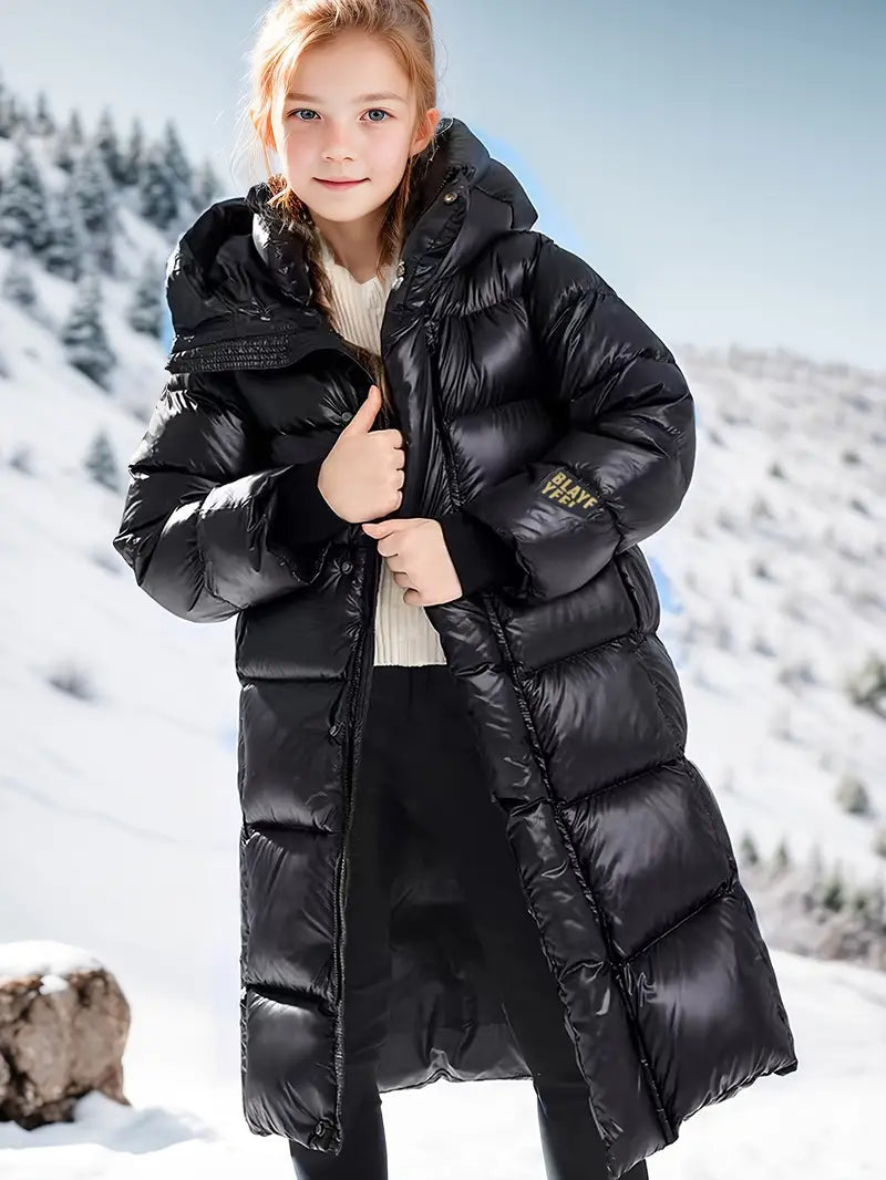 Kinder Wintermantel Lang Kapuze Mädchen