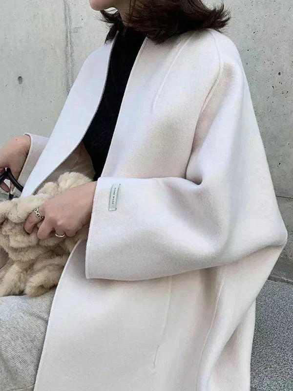 Lisi - Damen Wollmantel Lang Elegant