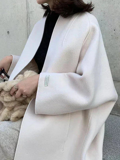Lisi - Damen Wollmantel Lang Elegant