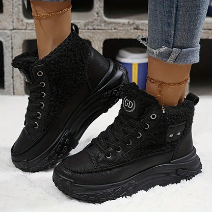 Damen Winterstiefel Fleece Gefüttert Warm
