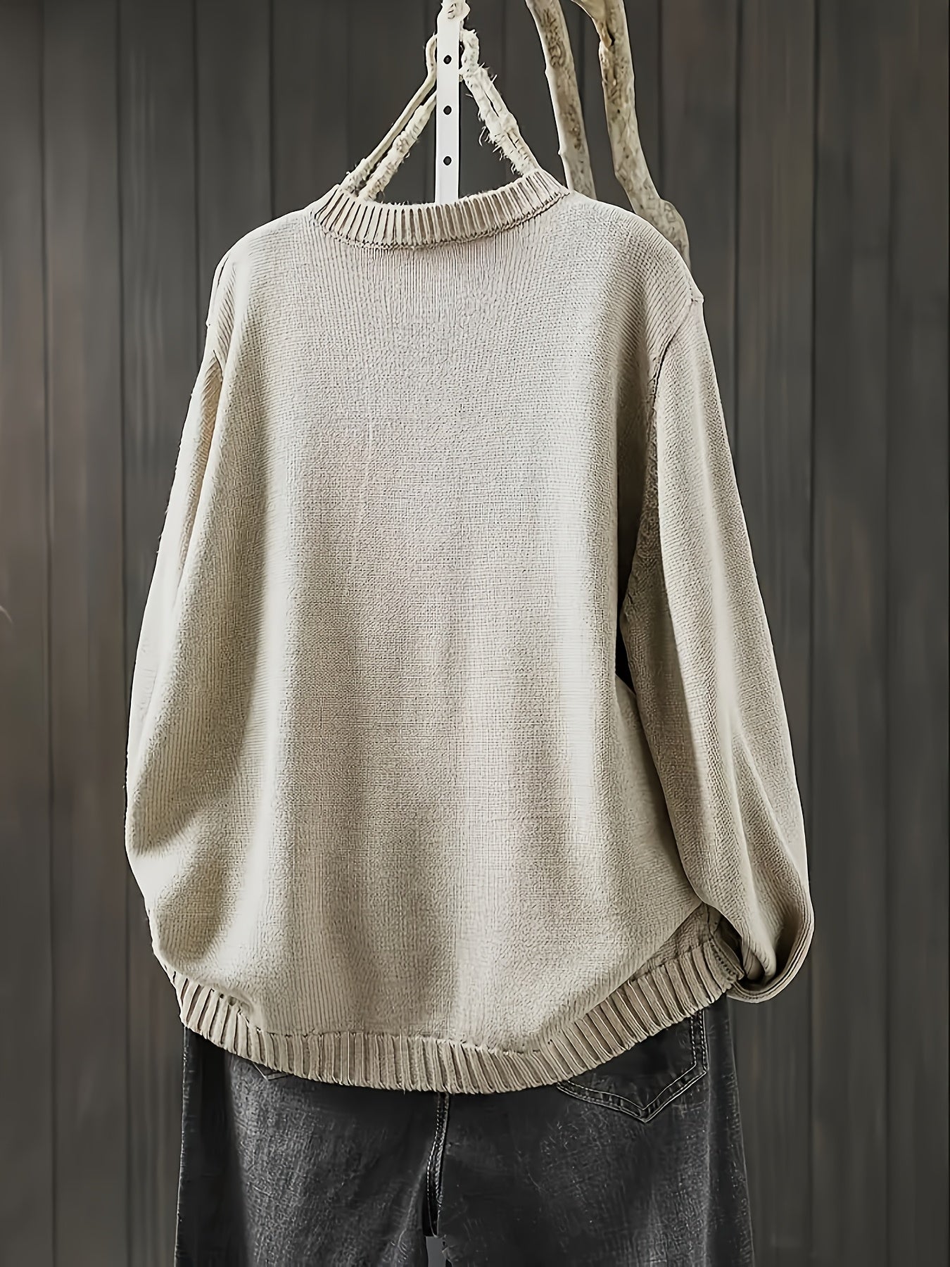 Damen Strickpullover mit Knöpfen Elegant - IdealeKleiden