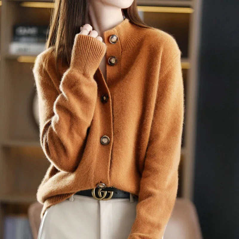 Modische Strickjacke Damen Wolle Warm