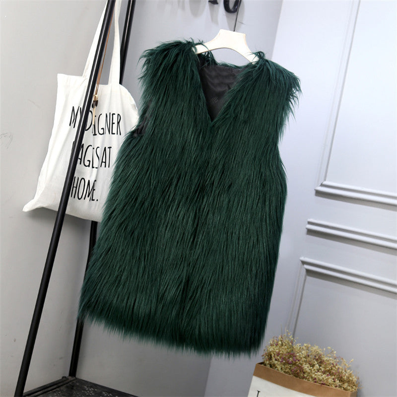 Damen Weste Kunstfell Oversized Stylish