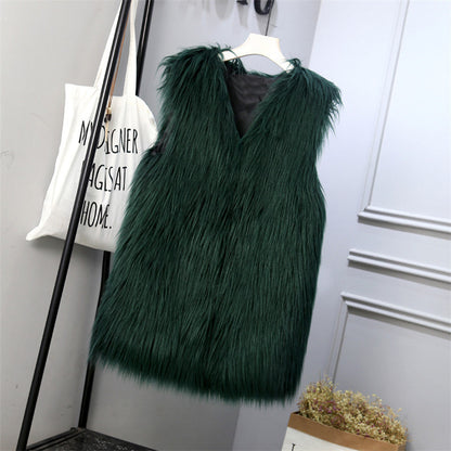 Damen Weste Kunstfell Oversized Stylish