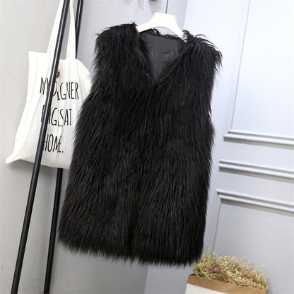Damen Weste Kunstfell Oversized Stylish