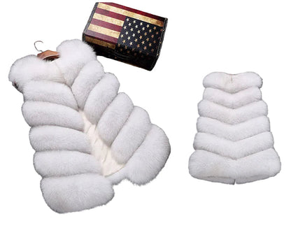 Damen Weste Flauschig Elegant Schnitt - IdealeKleiden
