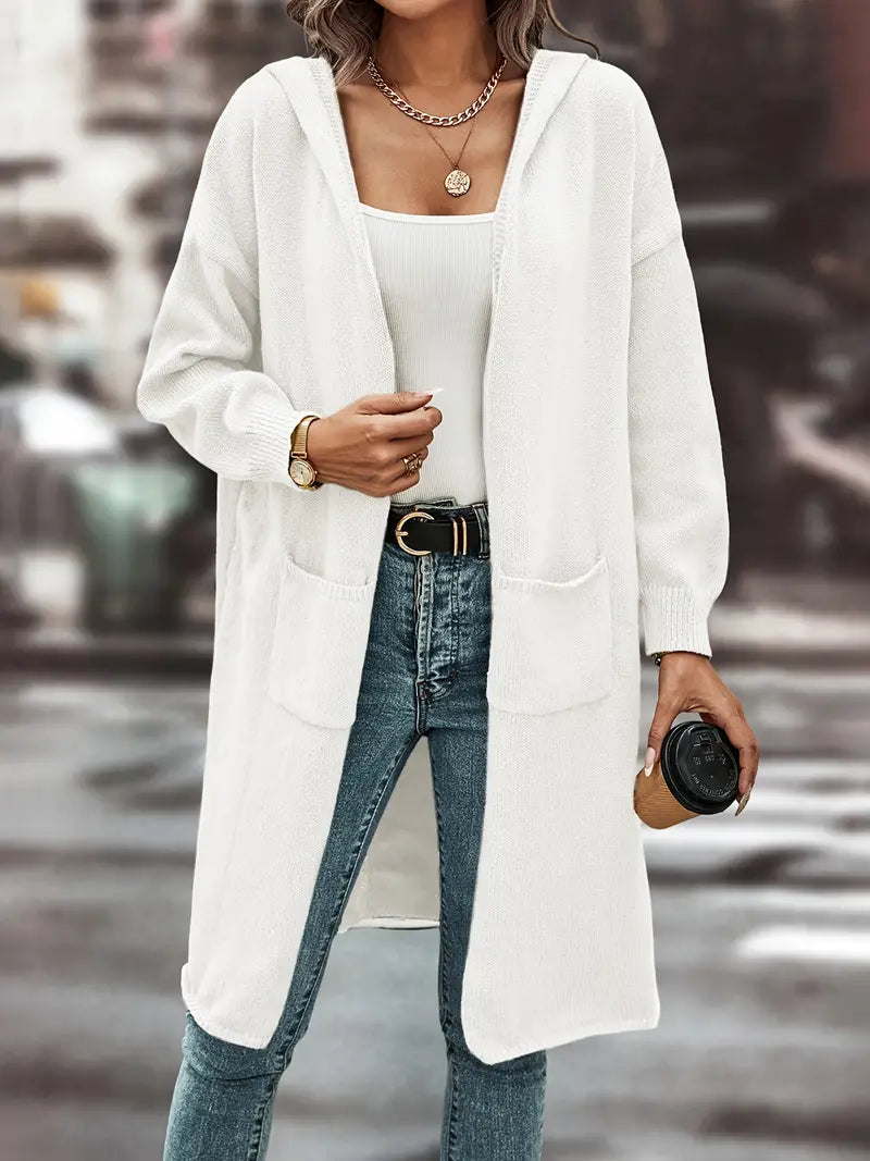 Ava – Strickjacke Offen Vorne Kapuzenjacke Damen