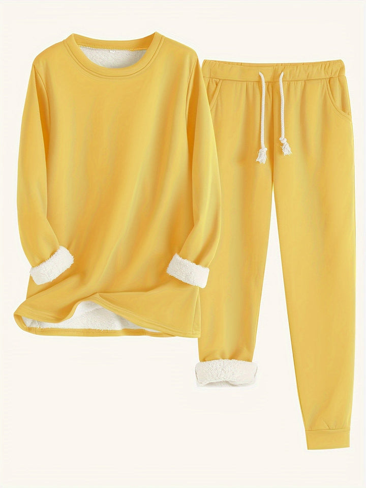 Damen Bequemes Winter-Pyjama-Set