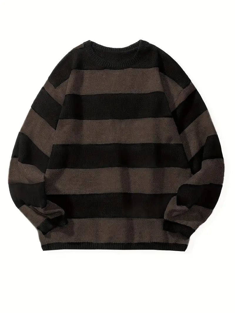 Herren Pullover Gestreift Retro Style